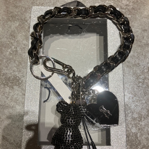 Steve Madden Boxed Rhinestone Heart & Bear Bag Charms - Picture 3 of 6